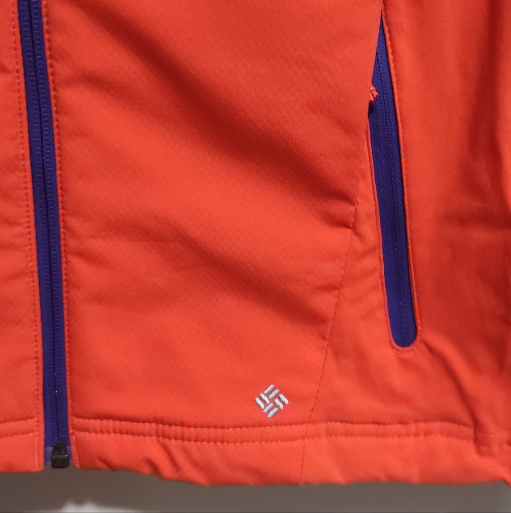 Columbia Women's Small Jacket Omni Shield Advanced Repellency Orange W/Blue Trim - Picture 3 of 11